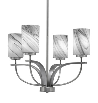 Toltec Lighting - 3904-GP-3009 - Four Light Chandelier - Cavella - Graphite