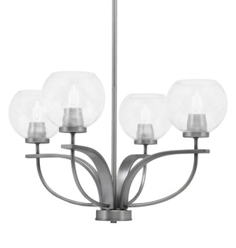 Toltec Lighting - 3904-GP-4100 - Four Light Chandelier - Cavella - Graphite