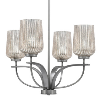 Toltec Lighting - 3904-GP-4253 - Four Light Chandelier - Cavella - Graphite
