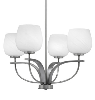 Toltec Lighting - 3904-GP-4811 - Four Light Chandelier - Cavella - Graphite