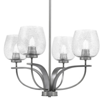 Toltec Lighting - 3904-GP-4812 - Four Light Chandelier - Cavella - Graphite