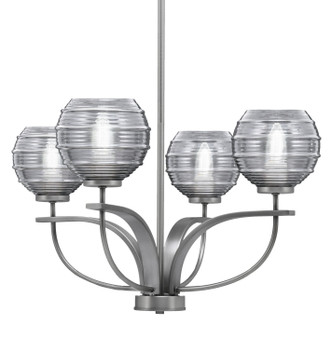 Toltec Lighting - 3904-GP-5112 - Four Light Chandelier - Cavella - Graphite