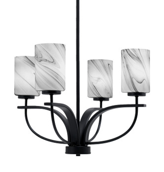 Toltec Lighting - 3904-MB-3009 - Four Light Chandelier - Cavella - Matte Black