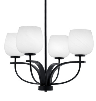 Toltec Lighting - 3904-MB-4811 - Four Light Chandelier - Cavella - Matte Black