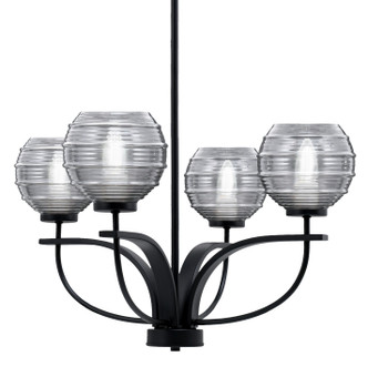 Toltec Lighting - 3904-MB-5112 - Four Light Chandelier - Cavella - Matte Black