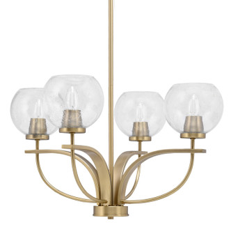 Toltec Lighting - 3904-NAB-4100 - Four Light Chandelier - Cavella - New Age Brass