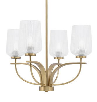 Toltec Lighting - 3904-NAB-4250 - Four Light Chandelier - Cavella - New Age Brass