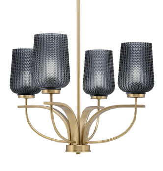 Toltec Lighting - 3904-NAB-4252 - Four Light Chandelier - Cavella - New Age Brass