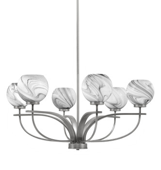 Toltec Lighting - 3906-GP-4109 - Six Light Chandelier - Cavella - Graphite