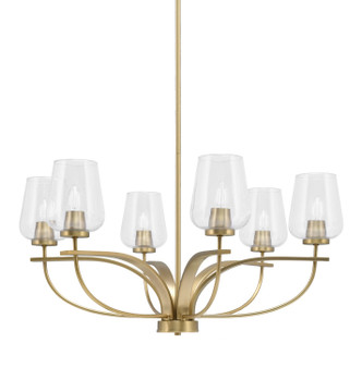 Toltec Lighting - 3906-NAB-210 - Six Light Chandelier - Cavella - New Age Brass