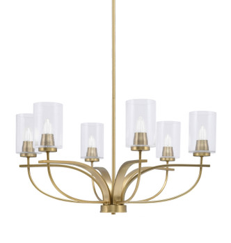 Toltec Lighting - 3906-NAB-300 - Six Light Chandelier - Cavella - New Age Brass