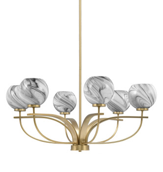 Toltec Lighting - 3906-NAB-4109 - Six Light Chandelier - Cavella - New Age Brass