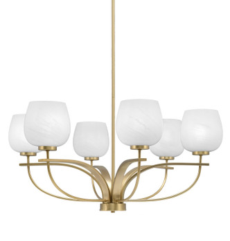 Toltec Lighting - 3906-NAB-4811 - Six Light Chandelier - Cavella - New Age Brass