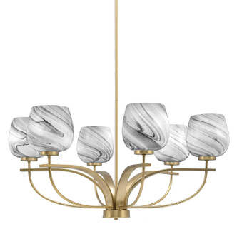 Toltec Lighting - 3906-NAB-4819 - Six Light Chandelier - Cavella - New Age Brass