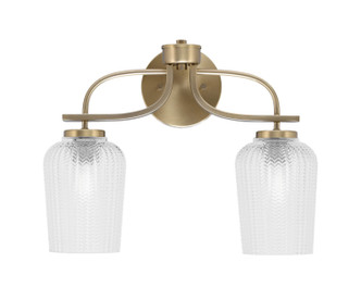 Toltec Lighting - 3912-NAB-4250 - Two Light Bath Bar - Cavella - New Age Brass