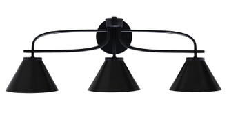 Toltec Lighting - 3913-MB-421-MB - Three Light Bath Bar - Cavella - Matte Black