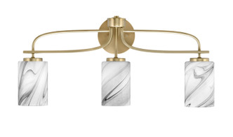 Toltec Lighting - 3913-NAB-3009 - Three Light Bath Bar - Cavella - New Age Brass