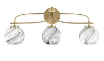 Toltec Lighting - 3913-NAB-4109 - Three Light Bath Bar - Cavella - New Age Brass