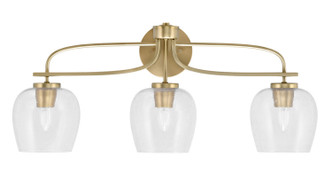 Toltec Lighting - 3913-NAB-4810 - Three Light Bath Bar - Cavella - New Age Brass