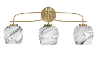 Toltec Lighting - 3913-NAB-4819 - Three Light Bath Bar - Cavella - New Age Brass