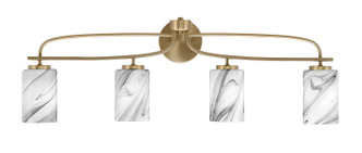 Toltec Lighting - 3914-NAB-3009 - Four Light Bath Bar - Cavella - New Age Brass