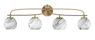 Toltec Lighting - 3914-NAB-4109 - Four Light Bath Bar - Cavella - New Age Brass