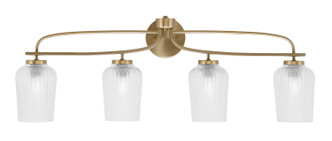 Toltec Lighting - 3914-NAB-4250 - Four Light Bath Bar - Cavella - New Age Brass
