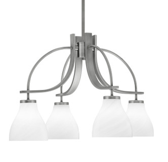 Toltec Lighting - 3924-GP-4761 - Four Light Chandelier - Cavella - Graphite