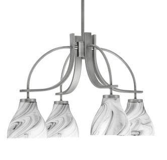 Toltec Lighting - 3924-GP-4769 - Four Light Chandelier - Cavella - Graphite