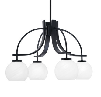 Toltec Lighting - 3924-MB-4101 - Four Light Chandelier - Cavella - Matte Black