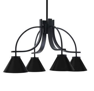 Toltec Lighting - 3924-MB-421 - Four Light Chandelier - Cavella - Matte Black