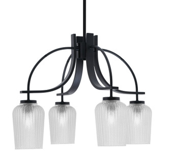 Toltec Lighting - 3924-MB-4250 - Four Light Chandelier - Cavella - Matte Black