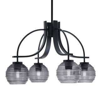 Toltec Lighting - 3924-MB-5112 - Four Light Chandelier - Cavella - Matte Black