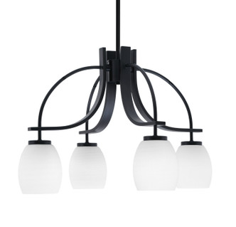 Toltec Lighting - 3924-MB-615 - Four Light Chandelier - Cavella - Matte Black