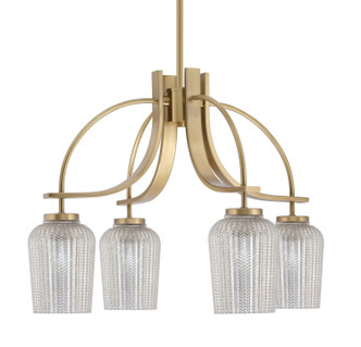 Toltec Lighting - 3924-NAB-4253 - Four Light Chandelier - Cavella - New Age Brass
