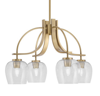 Toltec Lighting - 3924-NAB-4810 - Four Light Chandelier - Cavella - New Age Brass