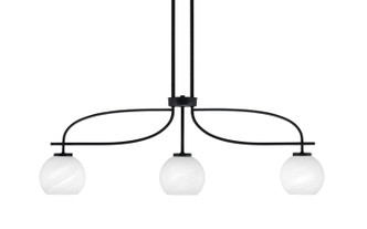 Toltec Lighting - 3936-MB-4101 - Three Light Island Pendant - Cavella - Matte Black
