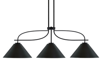 Toltec Lighting - 3936-MB-420-MB - Three Light Island Pendant - Cavella - Matte Black