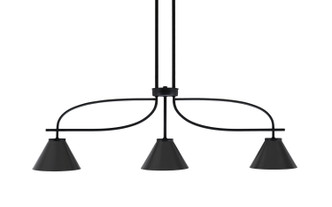 Toltec Lighting - 3936-MB-421-MB - Three Light Island Pendant - Cavella - Matte Black
