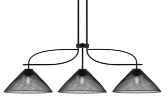 Toltec Lighting - 3936-MB-808 - Three Light Island Pendant - Cavella - Matte Black