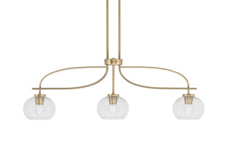 Toltec Lighting - 3936-NAB-202 - Three Light Island Pendant - Cavella - New Age Brass