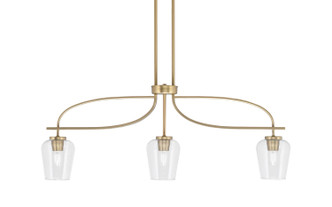 Toltec Lighting - 3936-NAB-210 - Three Light Island Pendant - Cavella - New Age Brass