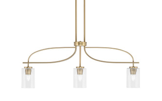 Toltec Lighting - 3936-NAB-300 - Three Light Island Pendant - Cavella - New Age Brass