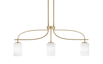 Toltec Lighting - 3936-NAB-3001 - Three Light Island Pendant - Cavella - New Age Brass