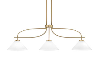 Toltec Lighting - 3936-NAB-314 - Three Light Island Pendant - Cavella - New Age Brass
