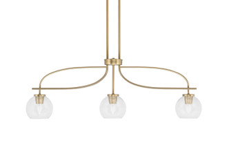 Toltec Lighting - 3936-NAB-4100 - Three Light Island Pendant - Cavella - New Age Brass