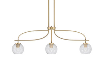 Toltec Lighting - 3936-NAB-4102 - Three Light Island Pendant - Cavella - New Age Brass