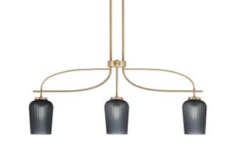 Toltec Lighting - 3936-NAB-4252 - Three Light Island Pendant - Cavella - New Age Brass