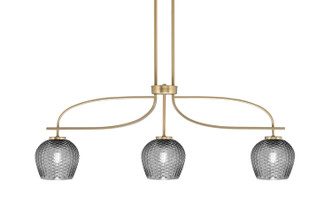 Toltec Lighting - 3936-NAB-4602 - Three Light Island Pendant - Cavella - New Age Brass
