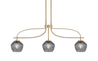 Toltec Lighting - 3936-NAB-4622 - Three Light Island Pendant - Cavella - New Age Brass
